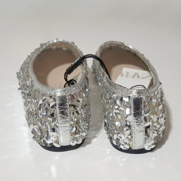 NWT Zara silver sequin ballerina flats, 7.5 - Picture 12 of 13